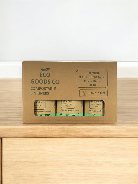 8L Mini Handle Tie Compostable Bin Liner - 90 Pack