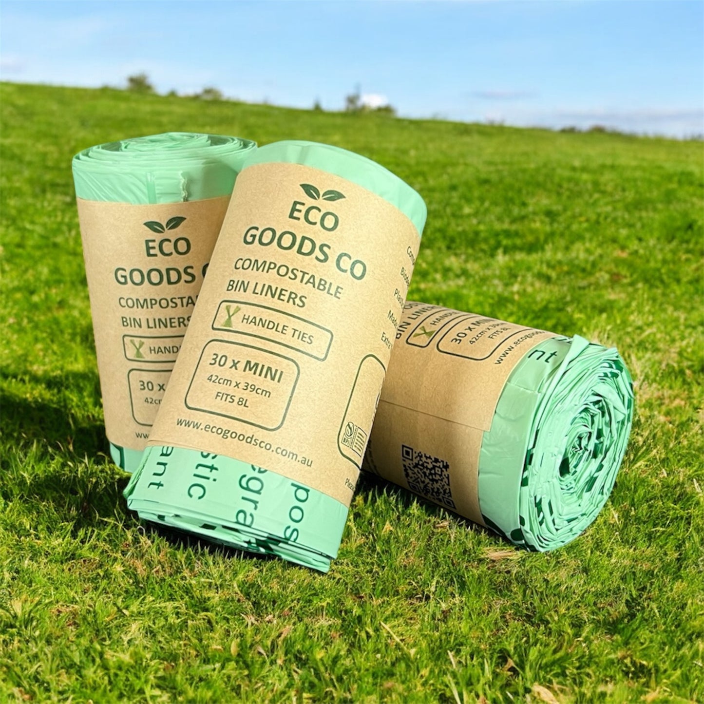 8L Mini Handle Tie Compostable Bin Liner - 90 Pack